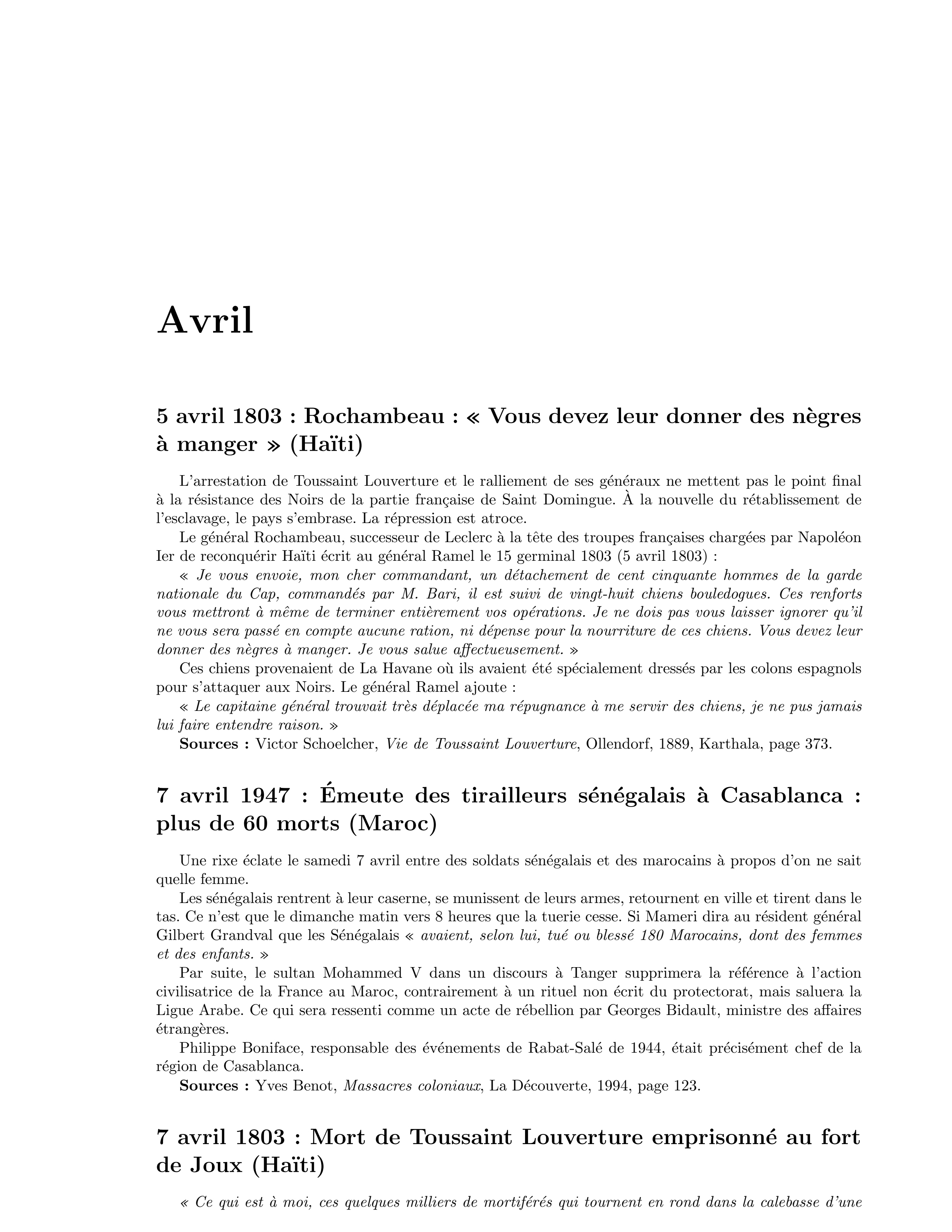 7 avril 1803 — Mort de Toussaint Louverture emprisonné au fort de Joux (Haïti)