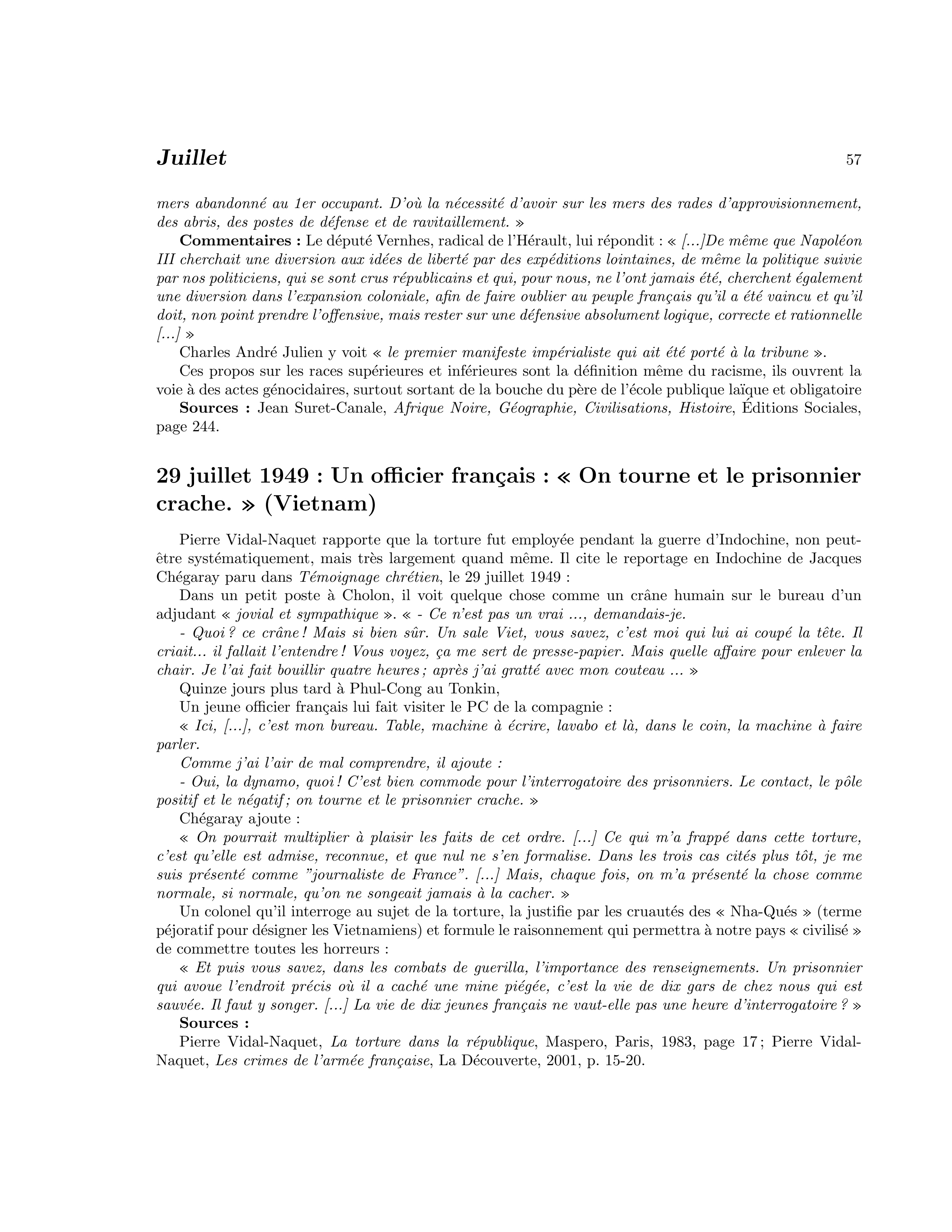 29 juillet 1949 — Un officier français : « On tourne et le prisonnier crache » (Vietnam)