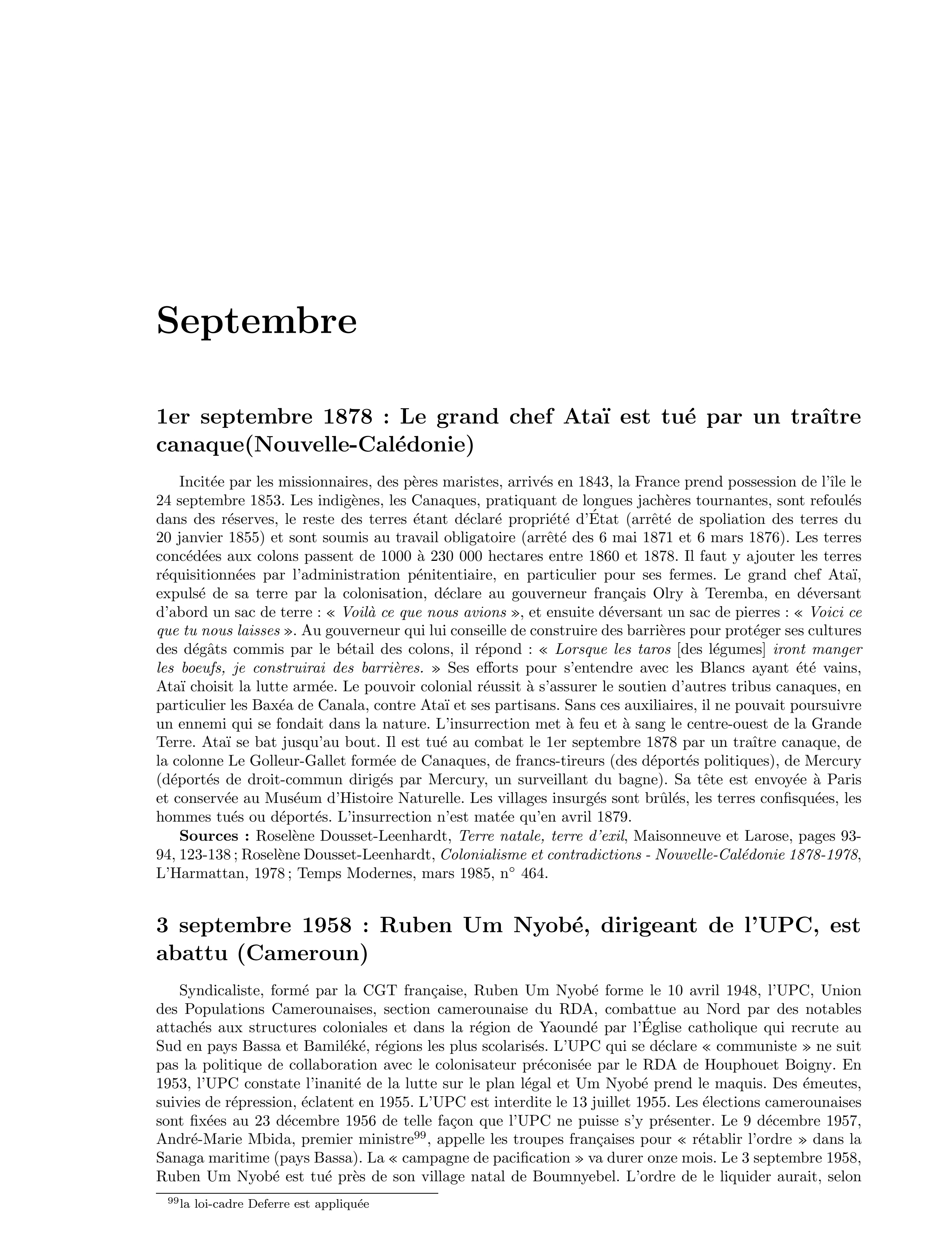 3 septembre 1958 — Ruben Um Nyobé, dirigeant de l’UPC, est abattu (Cameroun)